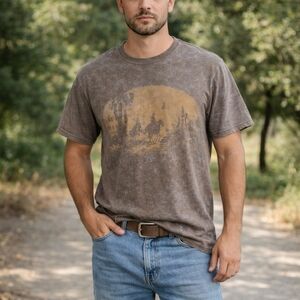 Ariat Vintage Style Graphic T-Shirt Men’s Size L Western Logo Tee Cotton Stretch